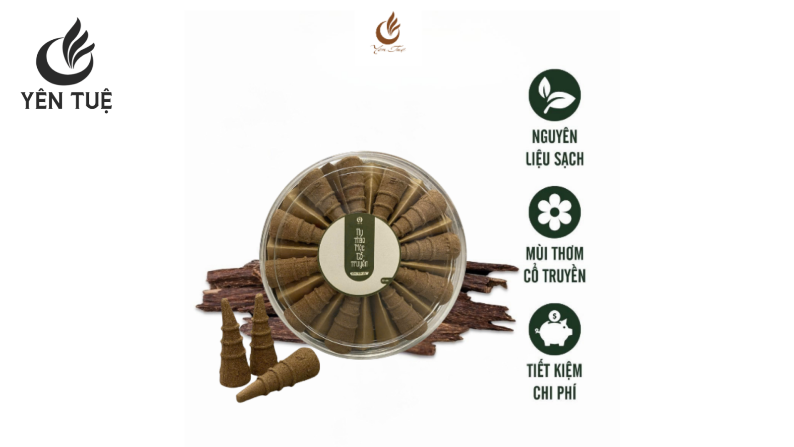 Trầm nụ thảo mộc cổ truyền Yên Tuệ - Trầm Bắc hộp 22 viên