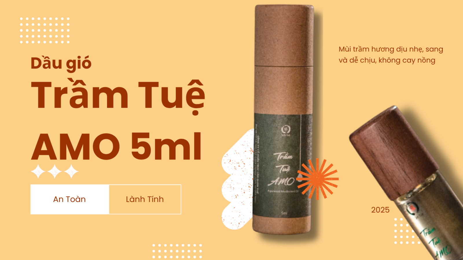Dầu Gió Trầm Tuệ AMO 5ml 
