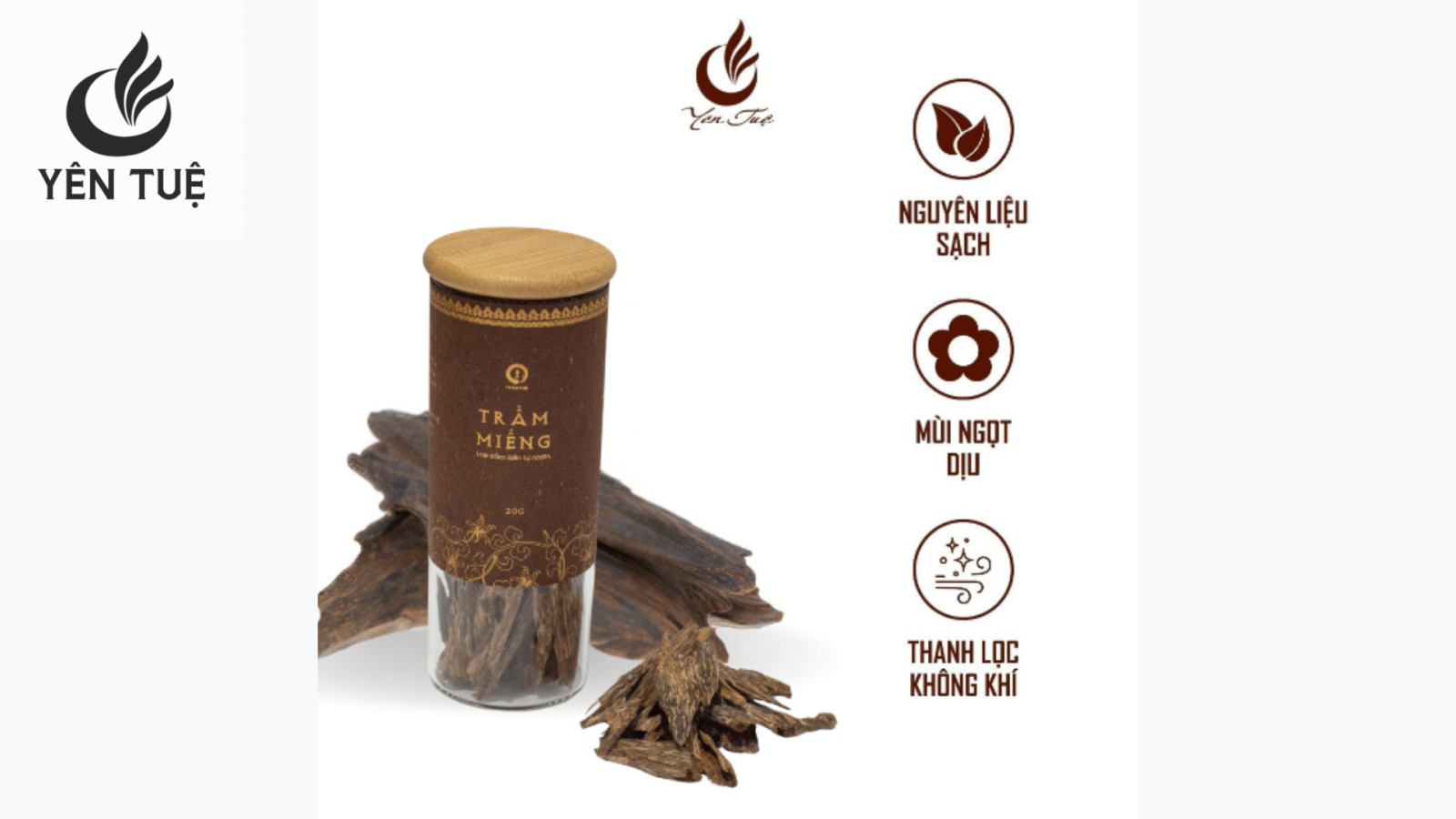 Trầm miếng lọ 20gr Yên Tuệ