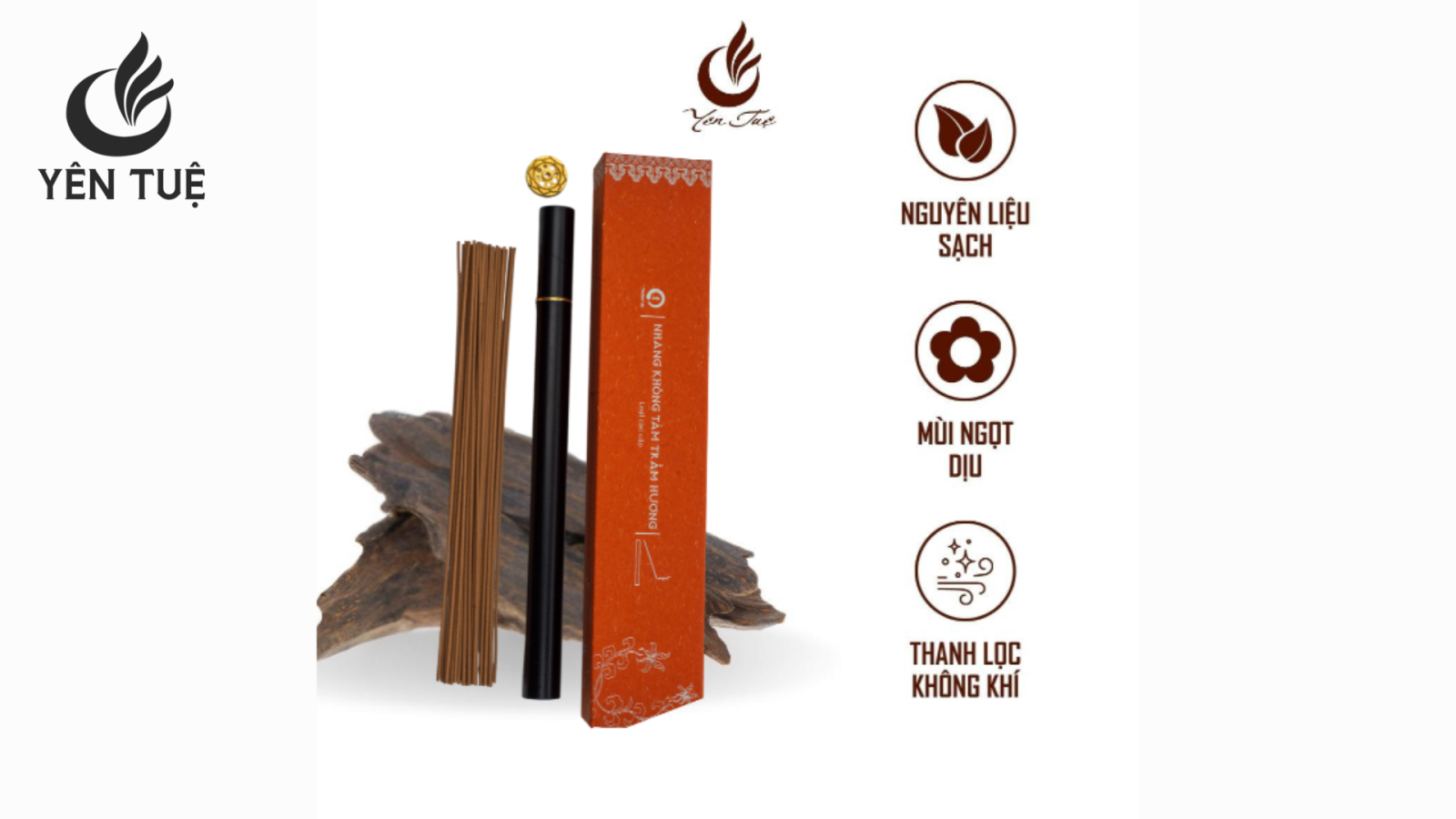 Nhang trầm sạch nhang không tăm 36 cây Yên Tuệ