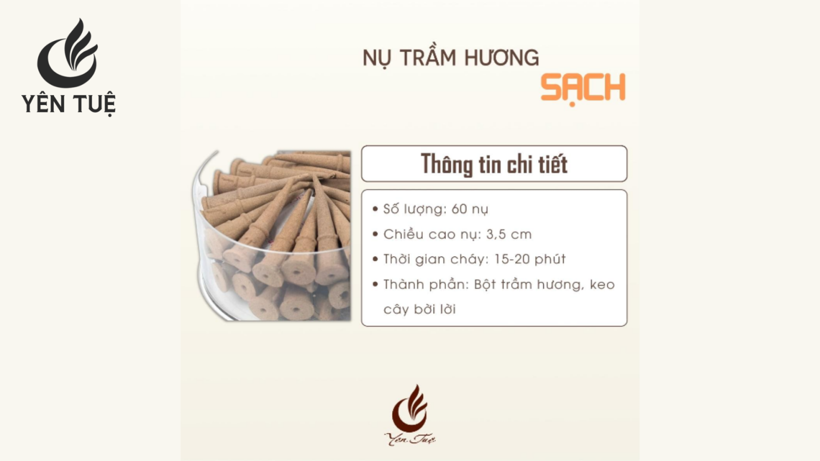 Nụ trầm hương 60 viên Yên Tuệ