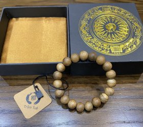 Vòng trầm tốc đơn, hạt 10 mm, 19 hạt