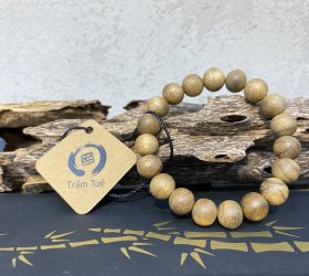 Vòng trầm tốc đơn, hạt 10 mm, 19 hạt