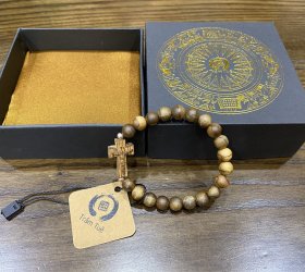 Vòng trầm tốc Mân Côi đơn, hạt 8 mm, 20 hạt