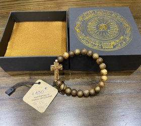 Vòng trầm tốc Mân Côi đơn, hạt 8 mm, 20 hạt