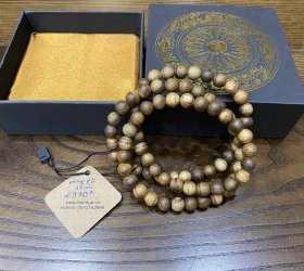 Vòng trầm tốc hạt 8 mm, 81 hạt, quấn 3 vòng