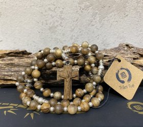 Vòng trầm tốc Mân Côi hạt 8 mm, 56 hạt